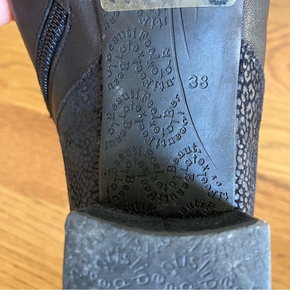 EUC BeautiFeel Black Silky Leather Booties (38) Made in Israel - Picture 11 of 12